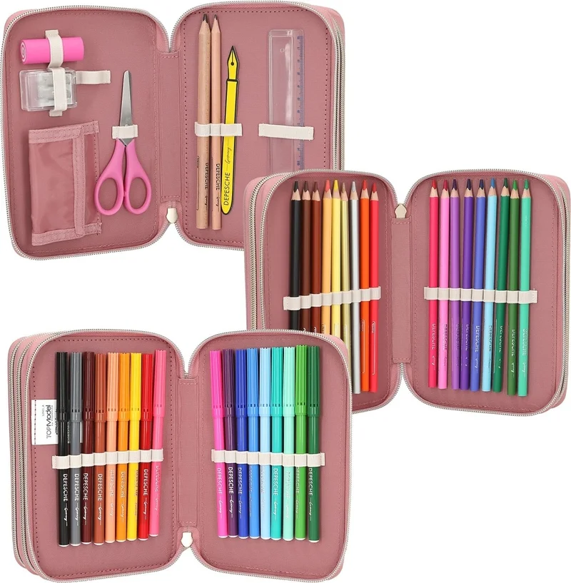 Top Model 3 Layer Full Pencil Case Velo Fleur