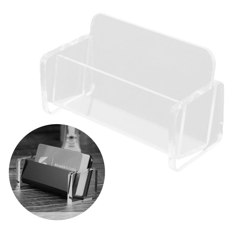 Clear Acrylic Business Card Holder Stand Office Desk Name Card Organizer Display - Image 3