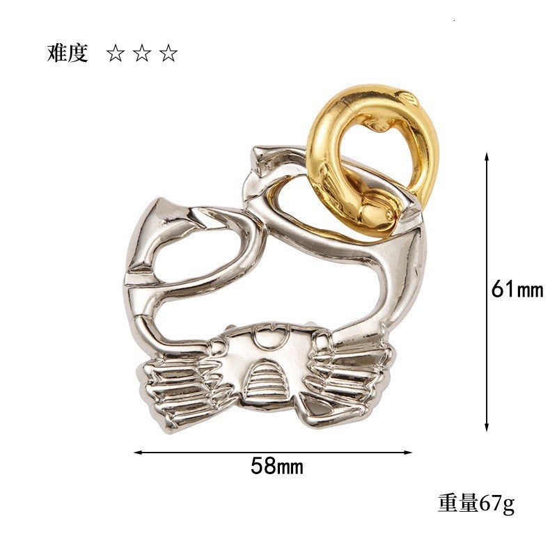 Educational Unlocking Toys Luban Lock Kong Ming Lock Tiktok Popular Children'S Intelligence Unlocking Full Set Nine-Chain Horseshoe Lock - Image 1