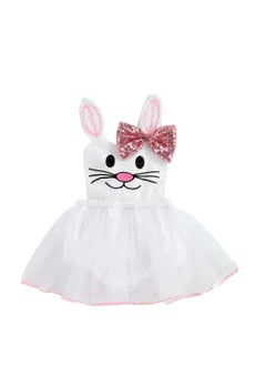 Daddy's Angel Easter Bunny Dress Up Costume For Baby Girls Sequin Rabbit Ear Outfit  - Image 1