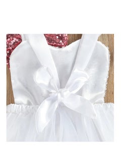 Daddy's Angel Easter Bunny Dress Up Costume For Baby Girls Sequin Rabbit Ear Outfit  - Image 4