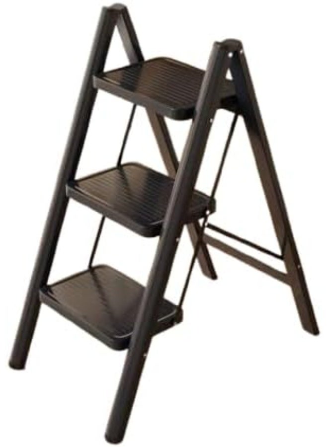 سلم معدن ميتال عملي وآمن للاستخدام المنزلي تصميم متين، سهل التخزين ومضاد للانزلاق Lo (3 دور) - Image 1