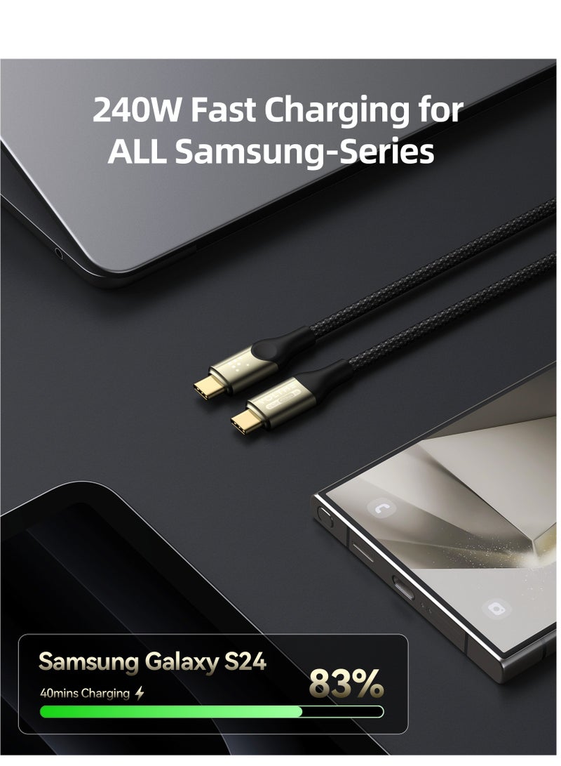 VOLTME 240W High-Speed ​​USB-C to USB-C Cable 1.2m - USB-IF Certified, Braided Type-C Cable with PD 3.1 Fast Charging, 40Gbps Data Transfer, 8K/6K/5K Video at 60Hz and 4K at 144Hz, Thunderbolt 4 / USB4 Compatible - Works with iPhone Air, iPhone 17 / 17 Pro / 17 Pro Max, iPhone 16 / 15 / 14 / 13 / 12 All Versions, iPad Pro / Air, MacBook Pro / Air, Samsung Galaxy S25 / S24 / S23 / S22, Note 20 / 10+, Google Pixel, Apple Watch, AirPods Pro, Steam Deck, SSDs, Docking Stations and More - Image 3