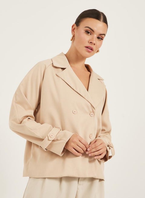 Boxy Fit Regular Length Double Breasted Trench Jacket