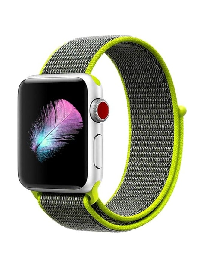 VITION حزام رياضي من النايلون لساعات آبل 41 مم 40 مم 38 مم، حزام بديل ناعم لسلسلة iWatch 7/ 6/ SE/ 5/4/3/2/1 (رمادي أخضر) - Image 1