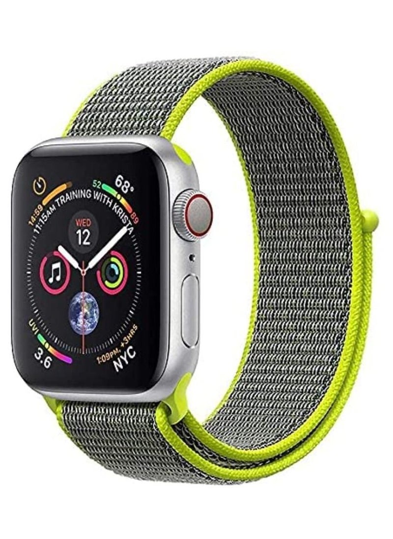 VITION - Nylon Sport Band for Apple Watch 41mm 40mm 38mm , Soft Replacement Strap for iWatch Series 7/ 6/ SE/ 5/4/3/2/1 (Grey Green) - Image 1