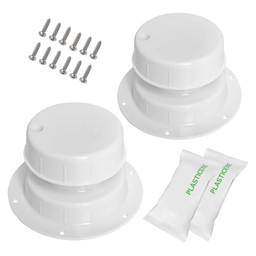luxlead RV Plumbing Vent Caps - Camper Vent Cap Replacement Kit for 1 to 2 3/8 Inch Pipe - White (2 Pack) - Image 1