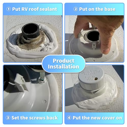 luxlead RV Plumbing Vent Caps - Camper Vent Cap Replacement Kit for 1 to 2 3/8 Inch Pipe - White (2 Pack) - Image 5