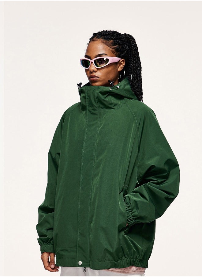 NIBEMINENT Men's Classic Hooded Zipper Outdoor Jacket Green  - Image 1