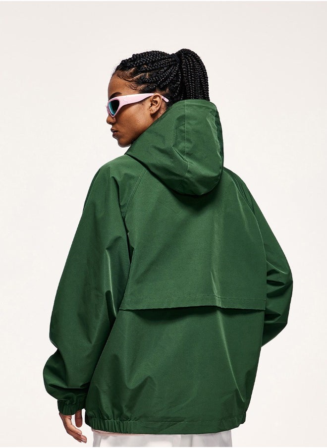 NIBEMINENT Men's Classic Hooded Zipper Outdoor Jacket Green  - Image 4