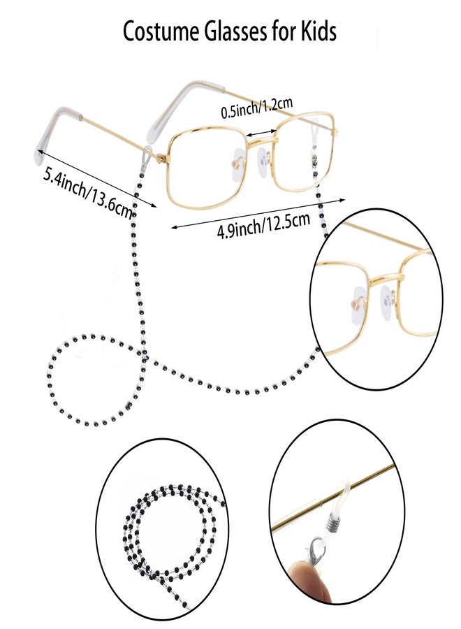 Jmkcoz 5 PCS Old Lady Costume Set Glass Eyeglass Chain Pearl Necklace Inflatable Cane Handbag for Women Girls Grandma Granny Costume Dress Up - Image 2