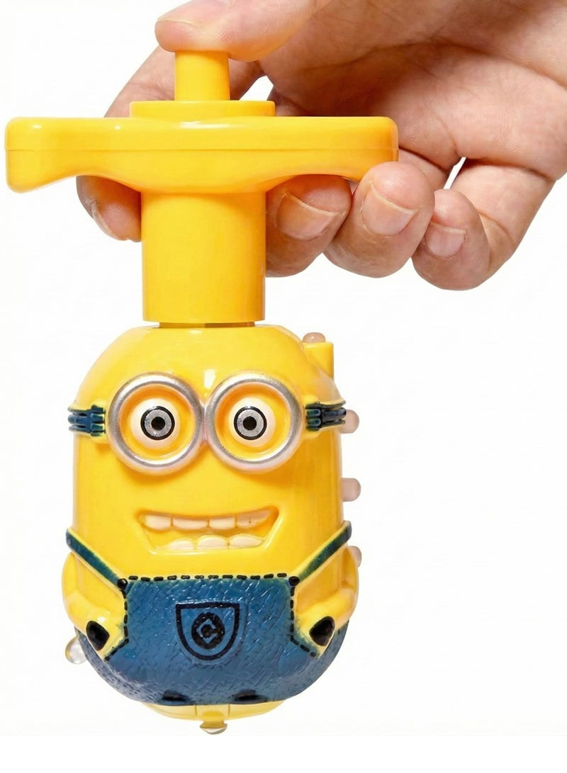 Spinning Top Toy with Flashing LED Lights & Music – Gyroscope Launcher Spinner Minion for Kids | Light Up Sensory Fidget Toy | Novelty Party Favors & Birthday Gift for Boys & Girls 3+ | Cute Cartoon Character Spinner - Image 1