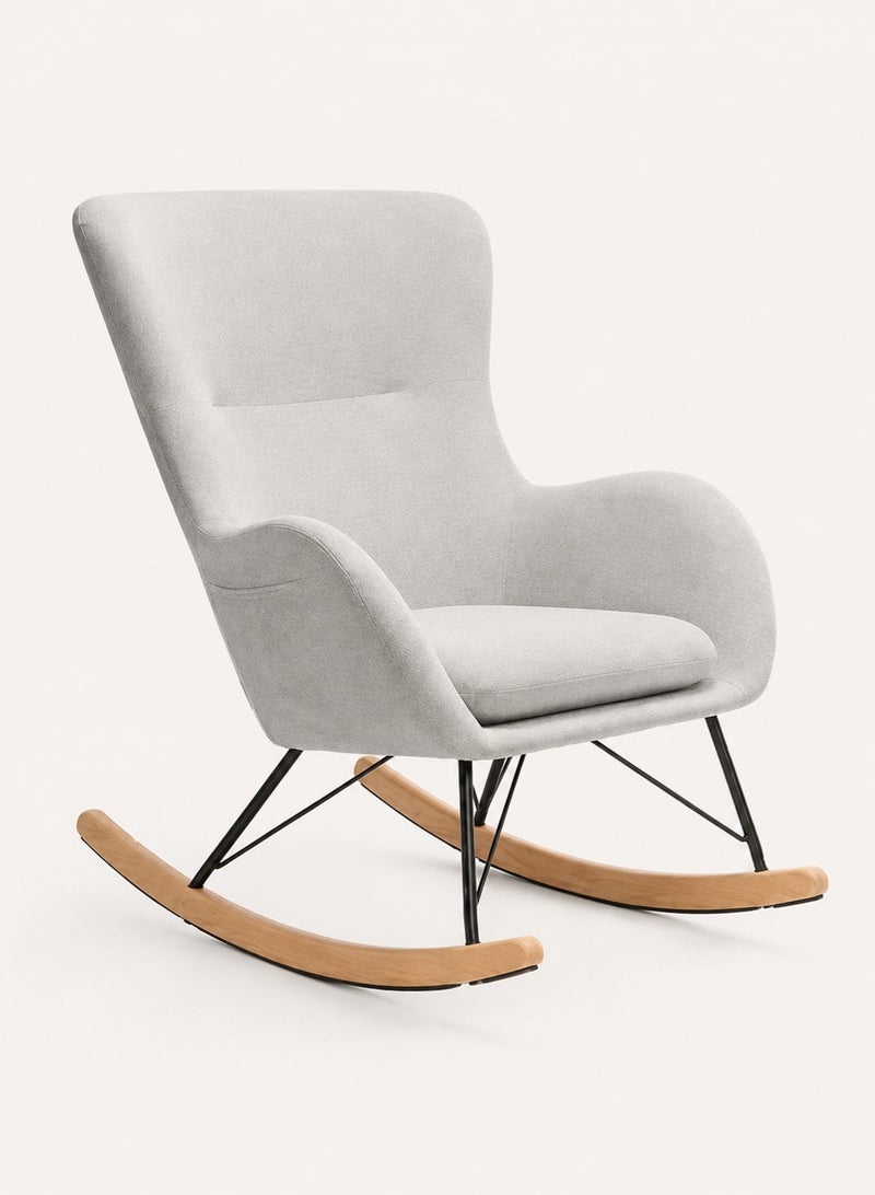 Rich Life Modern Rocking Chair – Soft Upholstered Accent Chair Seat with High Backrest, Sturdy Metal Legs & Wooden Rocker Base – Comfortable Lounge Chair for Living Room, Bedroom & Office Armchair with Armrests & Ergonomic Backrest for Dining Room, Living Room, Bedroom, Office Seat -Lounge Accent Chair,Patio Chairs Lounge - Image 4