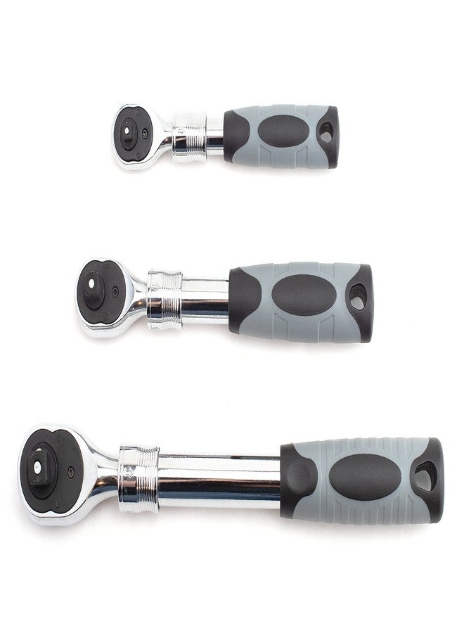 VCT 3pc Extendable Long Handle Socket Ratchet Set CRV 1/4", 3/8". and 1/2" drive - Image 2