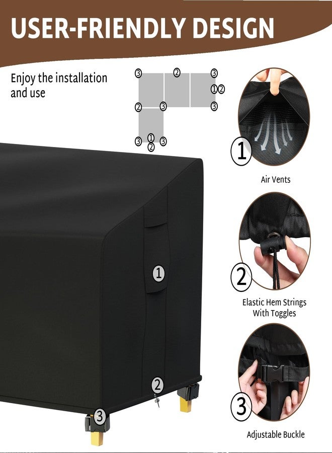 iBirdie غطاء iBirdie الخارجي للكنبة الركنية على شكل حرف L بمقاس 85 × 85 بوصة، مقاوم للماء والظروف الجوية، مصنوع من قماش 600D شديد التحمل، مناسب للكنبة الخارجية على شكل حرف L - Image 3