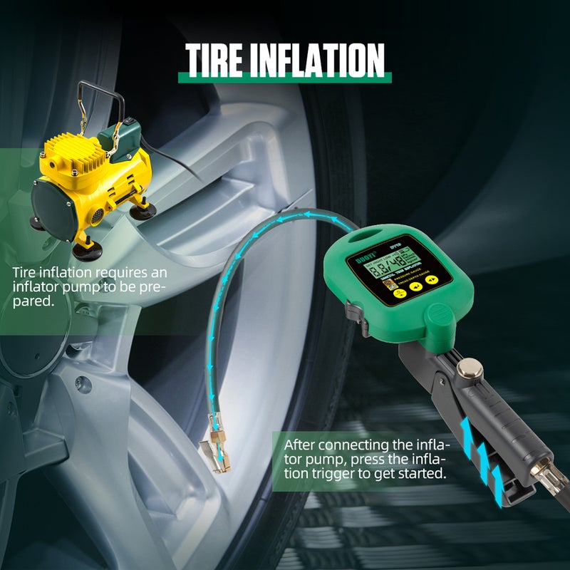 DY19 Inflator Pump Portable Car Air Compressor Motorcycles Bicycle Tyre Inflator Intelligent Digital Display Tire Pressure Tester - Image 2