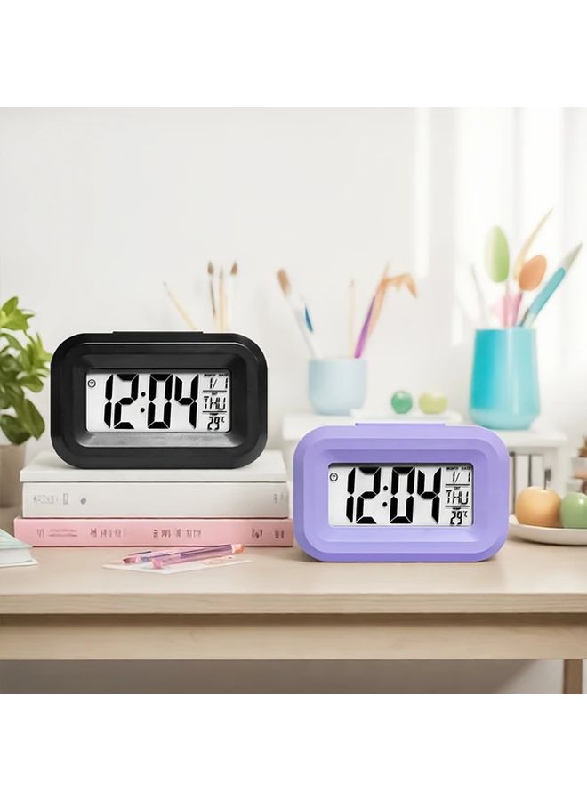 Blue Digital Desk Clock With Temperature Display And Kitchen Timer Battery Powered - Image 5