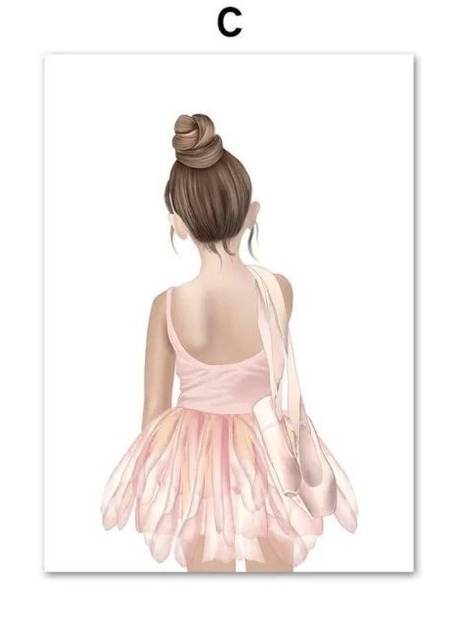 Ballet Girl Butterfly Flamingo Flower Swan Crown Wall Art Canvas Painting Nordic Posters And Prints Wall Picture Kids Room Decor - Image 1