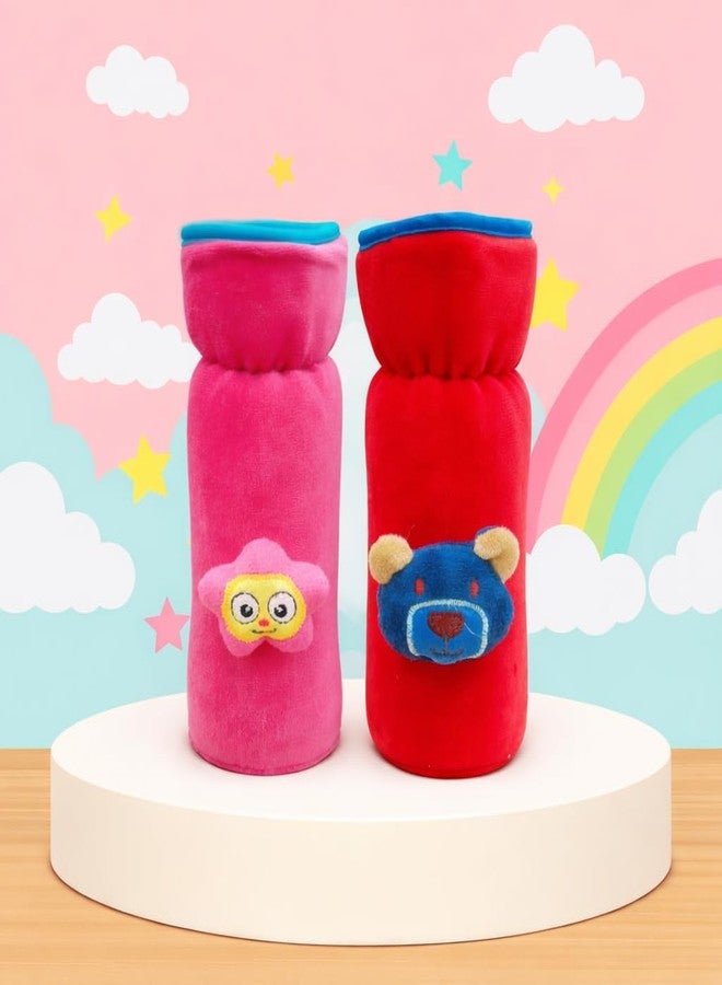 Alya The Cheeky Kidzz Pack of 2 New Born Baby Nursing Feeding Bottle Cover with Soft Stretchable Velvet Attractive Cartoon Design I Baby Milk Feeder Bottle Cover 150 ML-200 ML (Design 356) - Image 1