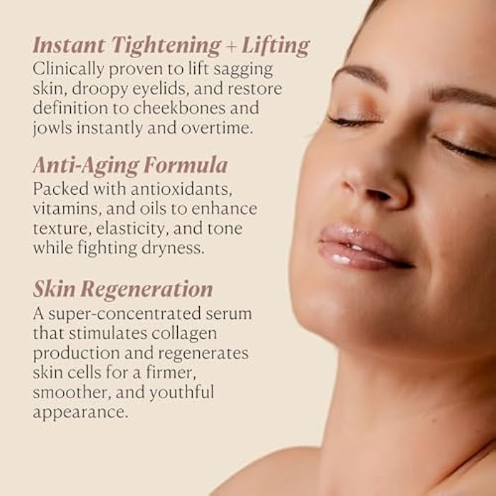 Nakery Collagen Peptide Serum for Women - Rapid Lift Face Serums for Anti Aging Face Tightening and Lifting - Multi Peptides Collagen Serum for Face & Crepey Skin to Firm Wrinkles & Sagging Skin - Image 3