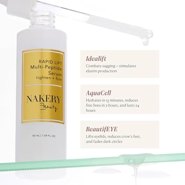 Nakery Collagen Peptide Serum for Women - Rapid Lift Face Serums for Anti Aging Face Tightening and Lifting - Multi Peptides Collagen Serum for Face & Crepey Skin to Firm Wrinkles & Sagging Skin - Image 2