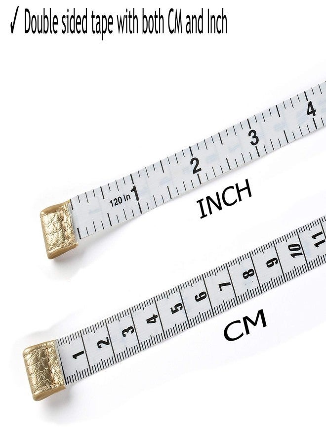 Z_جوده وثقه 3m/120 Tape Measure Body Measuring Tape for Body Cloth Tape Measure for Sewing Fabric Tailors Medical Measurements Tape Dual Sided Retractable Ruler (Gold, 1 Pack) - Image 2