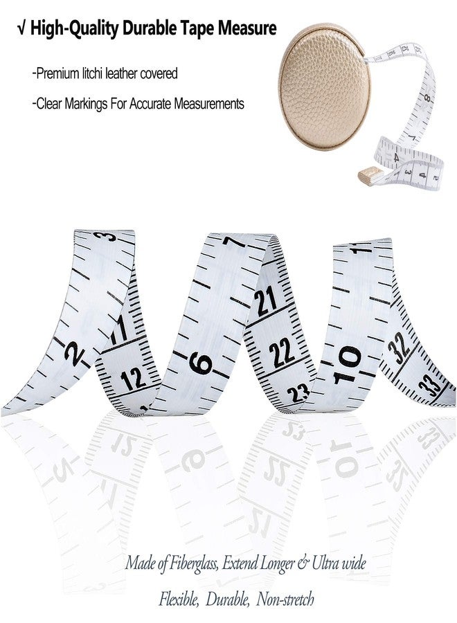 Z_جوده وثقه 3m/120 Tape Measure Body Measuring Tape for Body Cloth Tape Measure for Sewing Fabric Tailors Medical Measurements Tape Dual Sided Retractable Ruler (Gold, 1 Pack) - Image 4