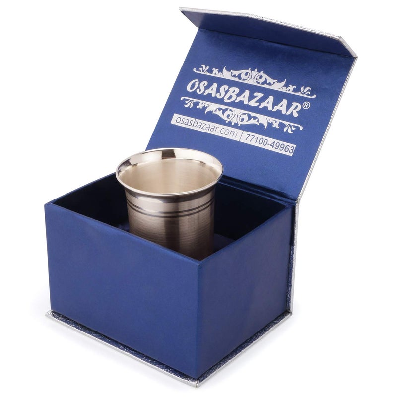 Osasbazaar Pure Silver Glass Tumbler Mehra Design 9799 Pure BIS Hallmarked Pack of 1 - Image 3