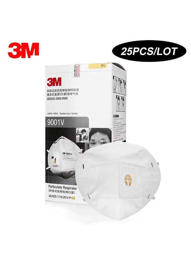 3M 9001V 1Pcs Particulate Respirator KN90 Masks with Breathing Valve Aganist PM2.5 Smog-proof Dust-proof