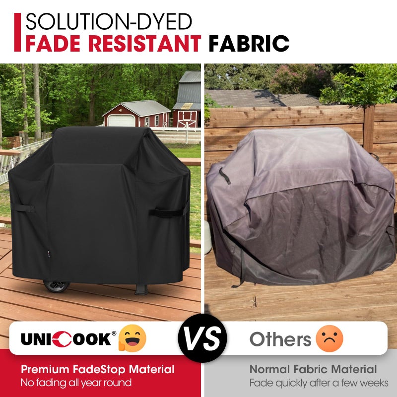 Unicook 53 Inch Grill Cover for Weber Spirit II 300 and Spirit 300 Series, Heavy Duty Waterproof Outdoor BBQ Cover, Fade Resistant Weatherproof Gas Grill Protector, Compared to Weber 7139 - Image 3