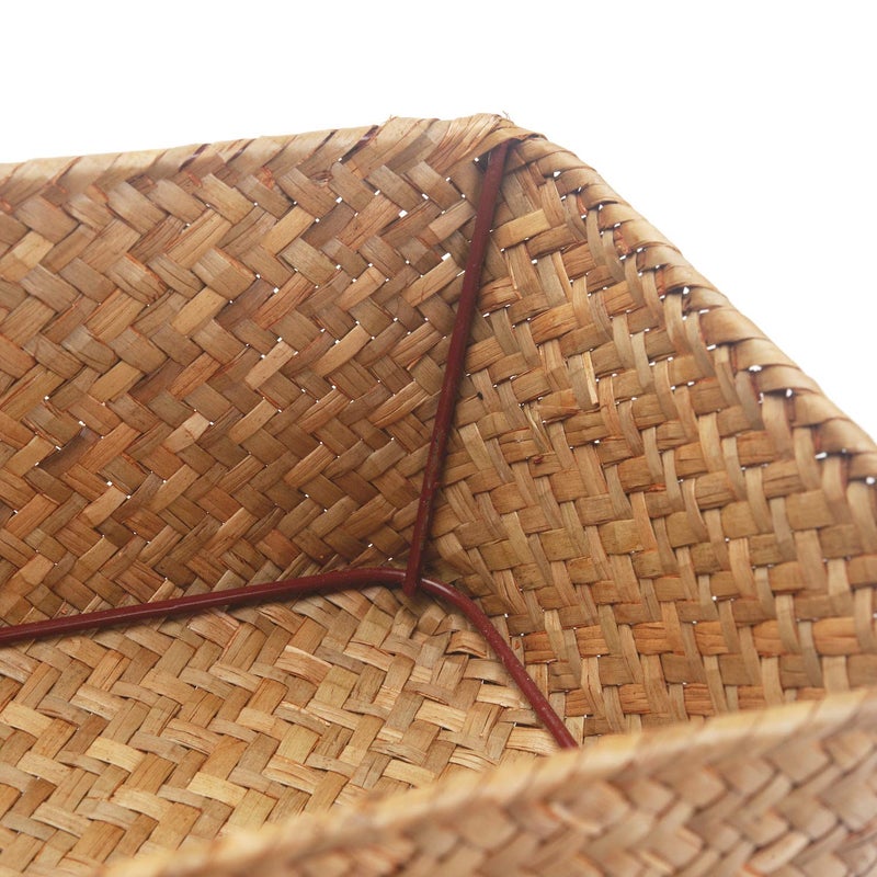 DOKOT Small Woven Wicker Open Storage, Rectangular Handmade Seagrass Baskets for Home, Bathroom Organizationï¼ˆSet of 3ï¼‰ - Image 4