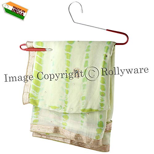 ROLLYWARE Stainless Steel Saree Hanger with Lower Band Lock - (10 Pieces Hanger) - Image 4