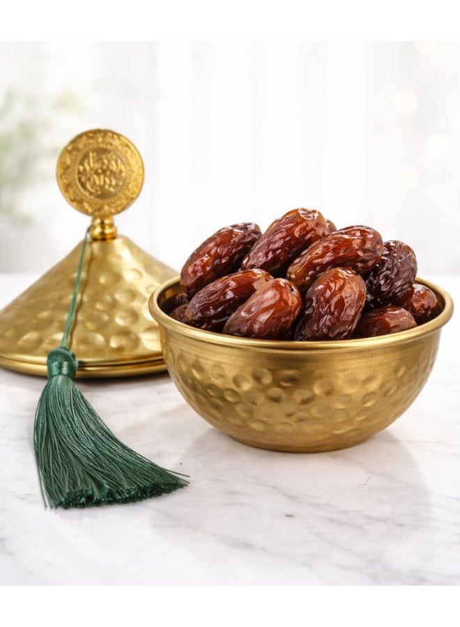 Luxury Ramadan Gold Dates Bowl with Lid – Decorative Serving Dish for Majlis & Coffee Table - Image 3