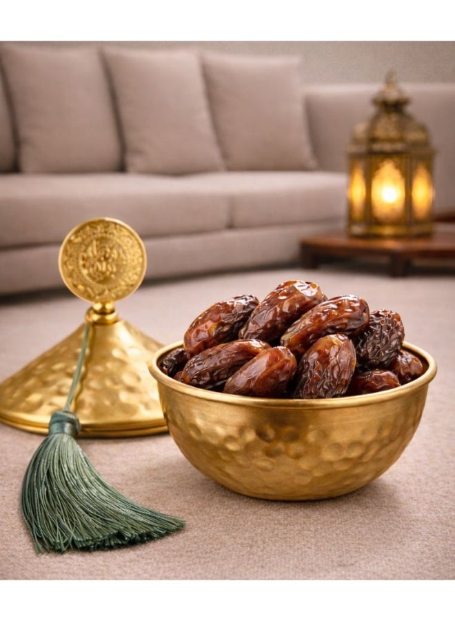 Luxury Ramadan Gold Dates Bowl with Lid – Decorative Serving Dish for Majlis & Coffee Table - Image 1