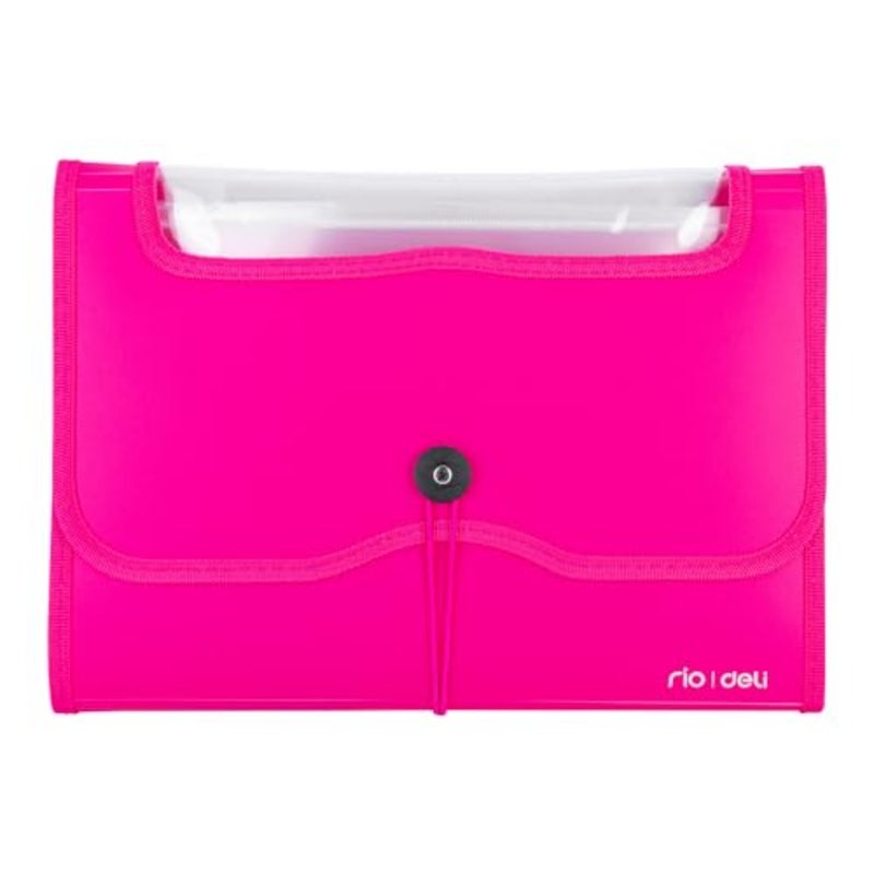A4 13 Pocket Expanding File Folder with Elastic Closure and View Window, Assorted - Image 5