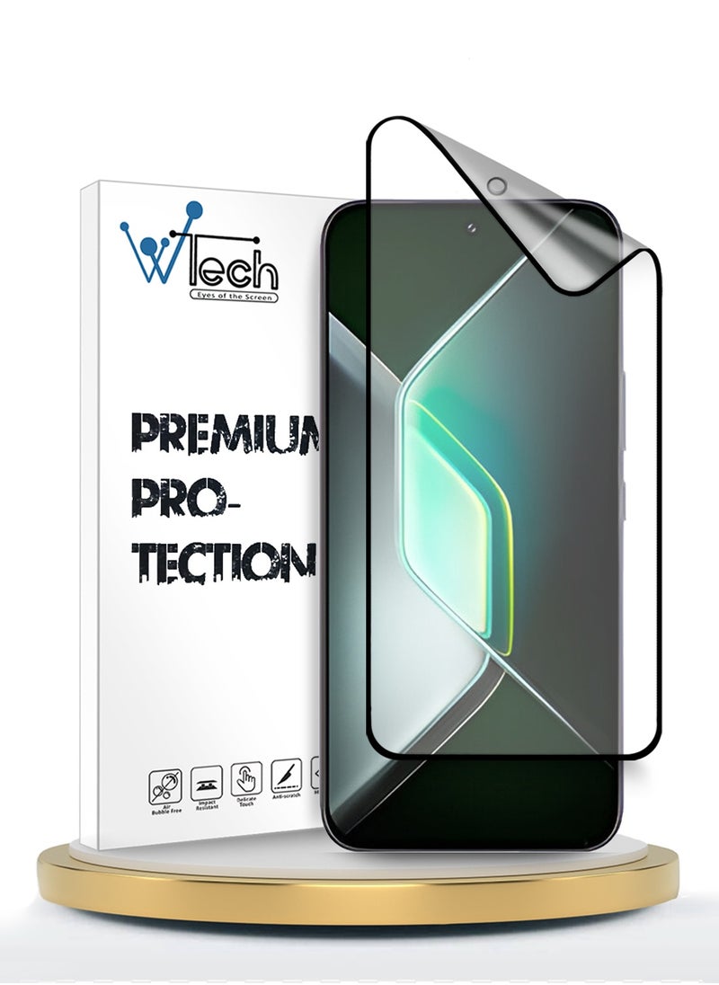 Wtech Infinix GT 30 Pro 5G 2025 Premium Nano Ceramic Full Glue Full Cover Matte Flexible Screen Protector (MSCNMN) - Clear/Black  - Image 1