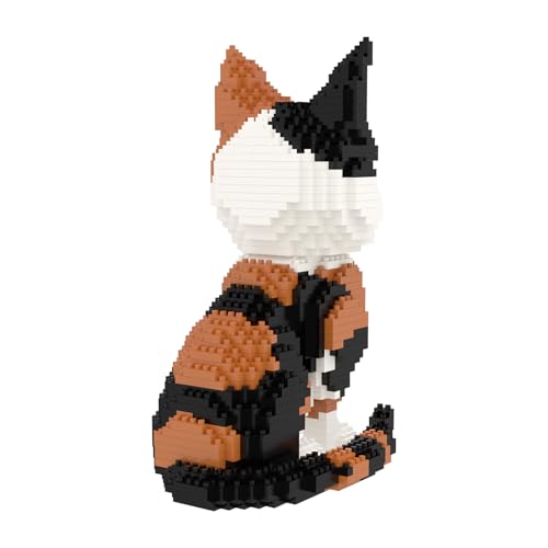 Larcele Cat Micro Building Blocks Animal Set, DIY Mini 3D Building Toy Bricks Kit,1137 Pieces KLJM-05 (Red Tabby) - Image 5
