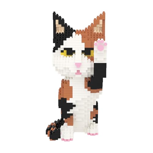 Larcele Cat Micro Building Blocks Animal Set, DIY Mini 3D Building Toy Bricks Kit,1137 Pieces KLJM-05 (Red Tabby) - Image 4