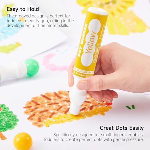 Shuttle Art Dot Markers, 14 Colors Bingo Daubers with 20 Unique Patterns of Dot Book for Toddler Art Activities, Non-Toxic Washable Coloring Markers for Preschool Kids Learning - Image 3