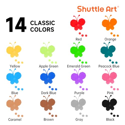 Shuttle Art Dot Markers, 14 Colors Bingo Daubers with 20 Unique Patterns of Dot Book for Toddler Art Activities, Non-Toxic Washable Coloring Markers for Preschool Kids Learning - Image 2
