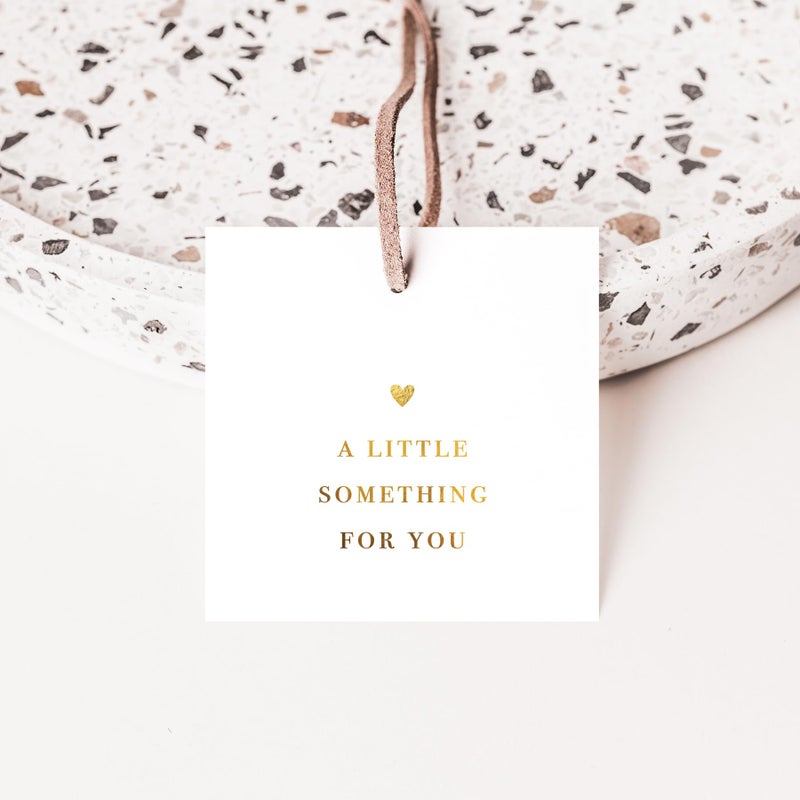 ThreeKin Collective 50 Gold Foil Thank You Gift Tags by ThreeKin, 2.5" x 2.5" Elegant Pre-Punched Hole Hanging Tags for Gifts & Favors - Perfect for Weddings, Baby Showers, Parties, Holidays, Anniversaries, Celebrations - Image 1