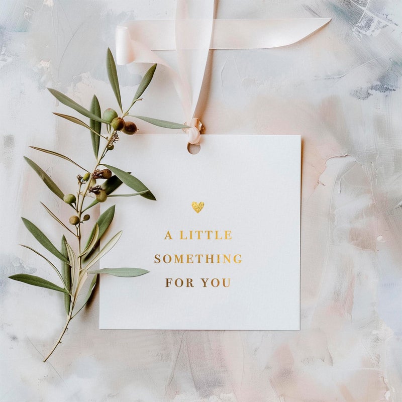 ThreeKin Collective 50 Gold Foil Thank You Gift Tags by ThreeKin, 2.5" x 2.5" Elegant Pre-Punched Hole Hanging Tags for Gifts & Favors - Perfect for Weddings, Baby Showers, Parties, Holidays, Anniversaries, Celebrations - Image 3