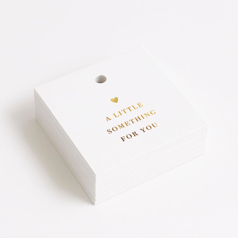 ThreeKin Collective 50 Gold Foil Thank You Gift Tags by ThreeKin, 2.5" x 2.5" Elegant Pre-Punched Hole Hanging Tags for Gifts & Favors - Perfect for Weddings, Baby Showers, Parties, Holidays, Anniversaries, Celebrations - Image 5
