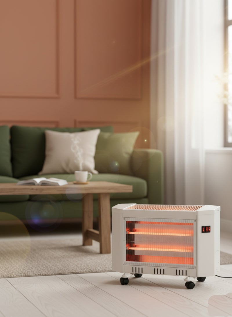 هوم ماستر دفاية كهربائية منزلية قوية 3 شمعات – تحكم بدرجة الحرارة  – توزيع حراري سريع وفعال لتدفئة الغرف في الشتاء – تصميم آمن وسهل النقل بفضل القاعدة الثابتة  1500 واط HM-2662 - Image 3