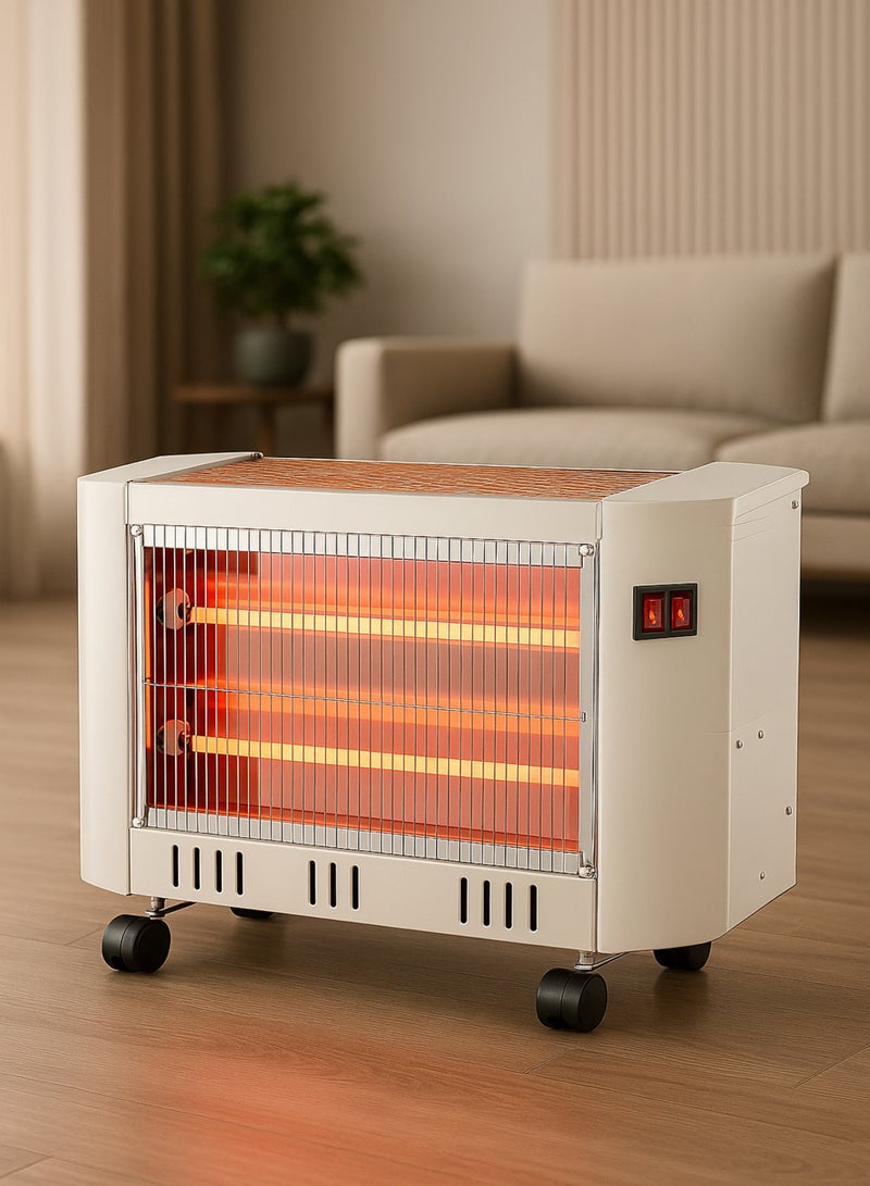 هوم ماستر دفاية كهربائية منزلية قوية 3 شمعات – تحكم بدرجة الحرارة  – توزيع حراري سريع وفعال لتدفئة الغرف في الشتاء – تصميم آمن وسهل النقل بفضل القاعدة الثابتة  1500 واط HM-2662 - Image 1