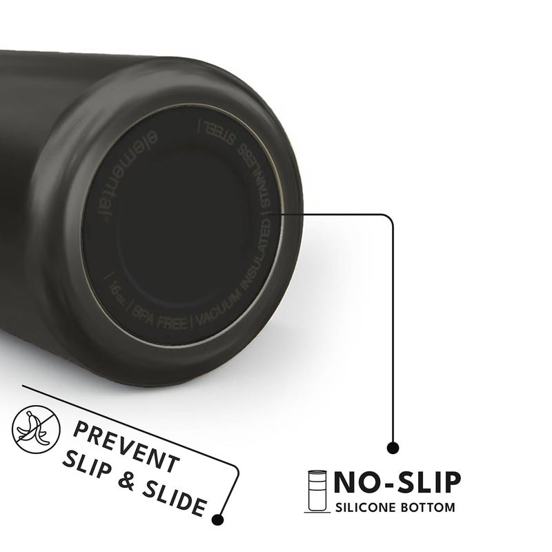 إليمنتال حرفي أولي معزول من القهوة الثلاثي الجدار القهوة سفر القدح قابلة لإعادة الاستخدام من الفولاذ المقاوم للصدأ القهوة بهلوان مع غطاء القهوة الحرارية لغطاء السيراميك للساخنة (6 ساعات) والباردة (18 ساعة) - Image 4