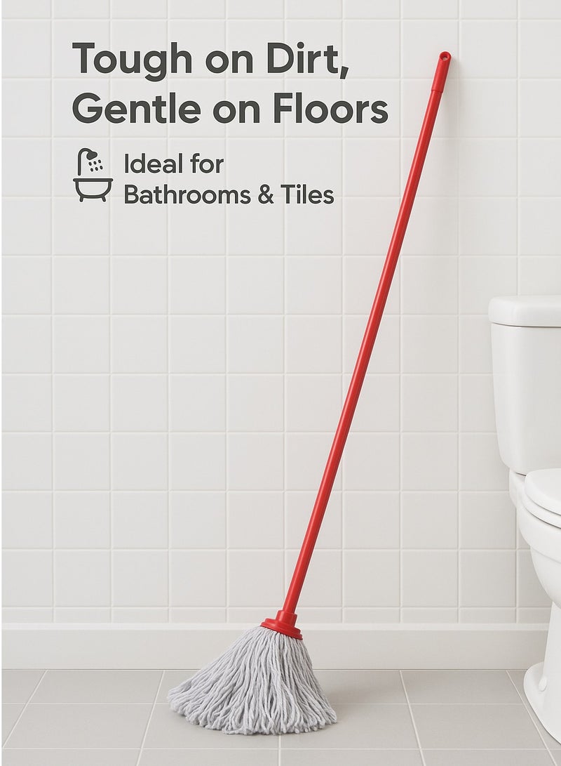 سيبيلو CP624 ممسحة أرضية مبللة قطنية مستديرة مع عصا حمراء - Image 4
