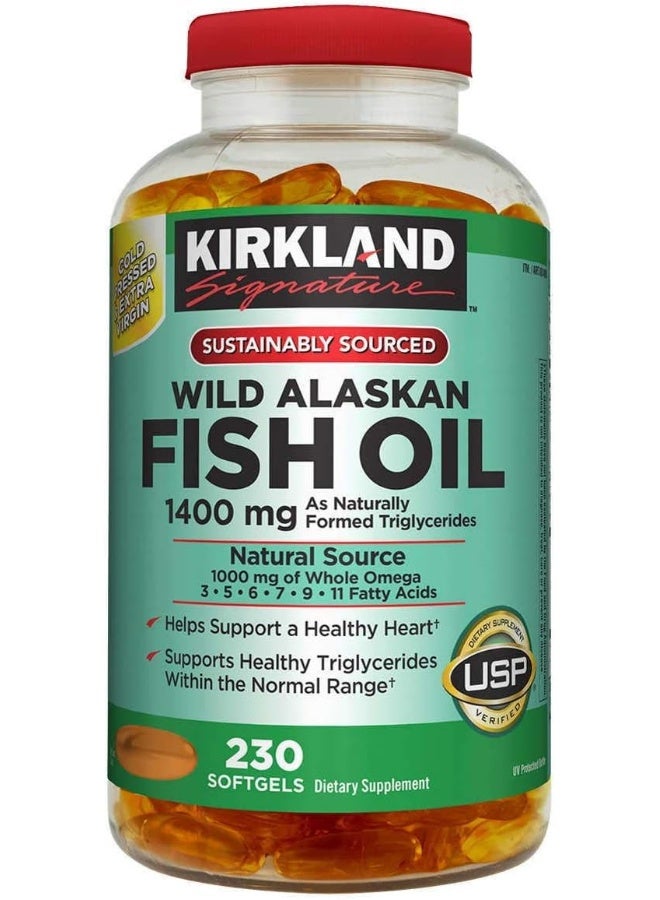 Kirkland Signature Wild Alaskan Fish Oil 1400Mg, 230 Count  - Image 1