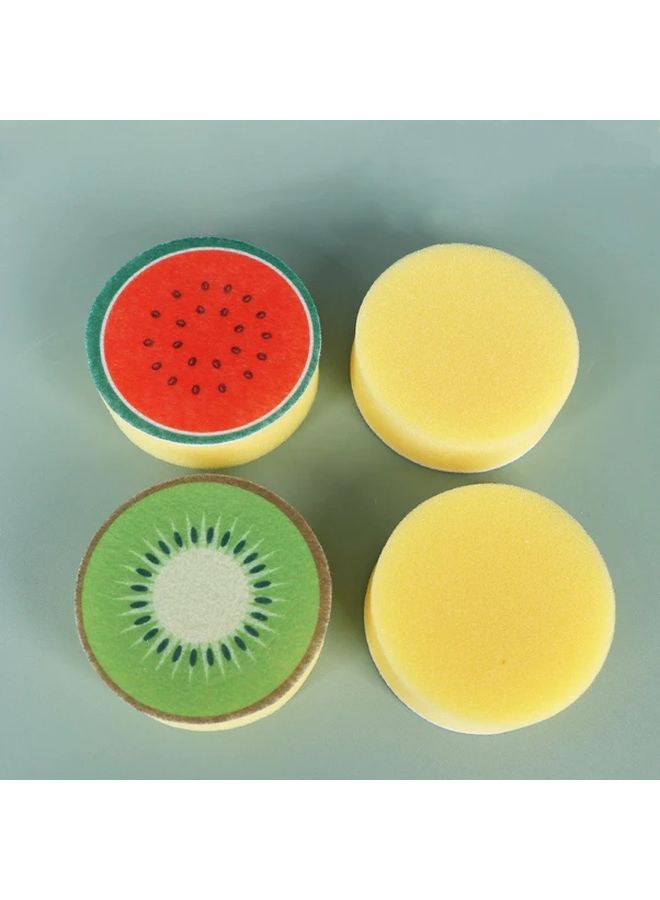 4pcs Reusable Fruit Kitchen Sponges Dual Sided Soft And Tough Stain Removal Home Use - Image 4