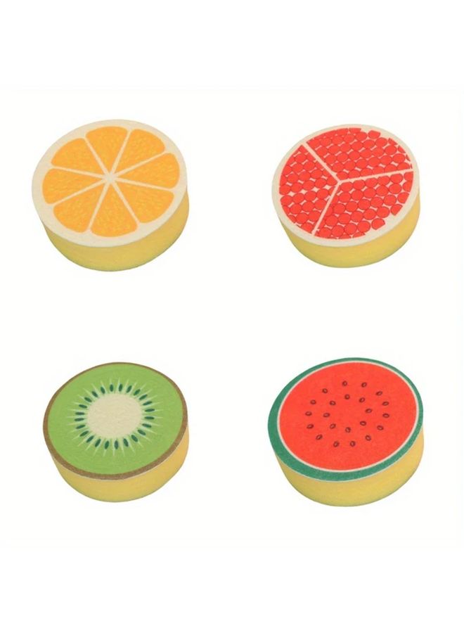4pcs Reusable Fruit Kitchen Sponges Dual Sided Soft And Tough Stain Removal Home Use - Image 5